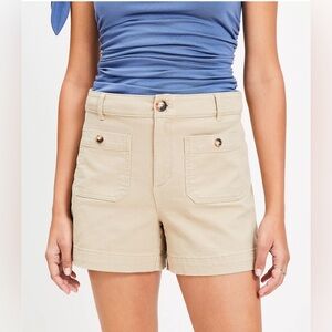 Loft The Palmer Short Twill 4” Shorts in Natural Jude Size 12